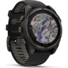 Смарт-часы GARMIN FENIX 8 – 47 мм, Solar Sapphire, титан с DLC-покрытием Carbon Gray и силиконовым ремешком черного/серого цвета 010-02906-11